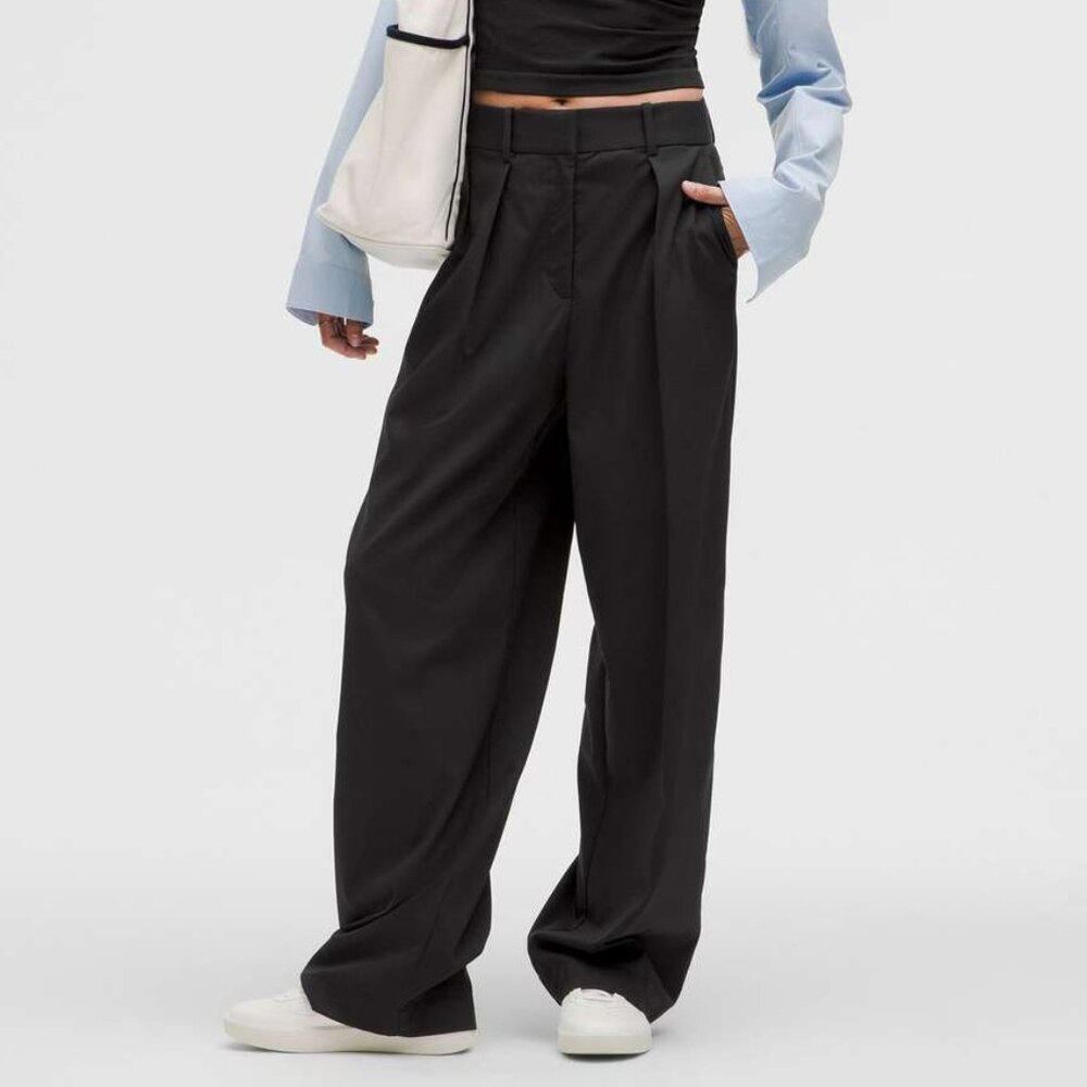 Lululemon Modal-Blend Pleated High-Rise Trouser Size 4 *Short Black